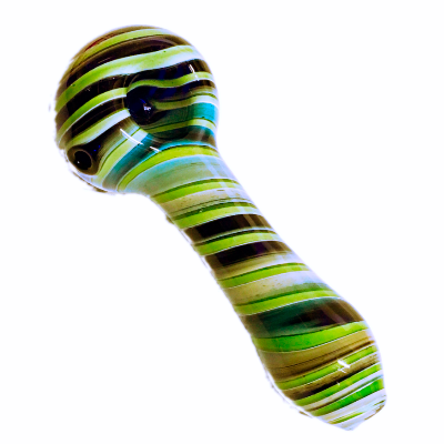 Green line glass smoking bowl 